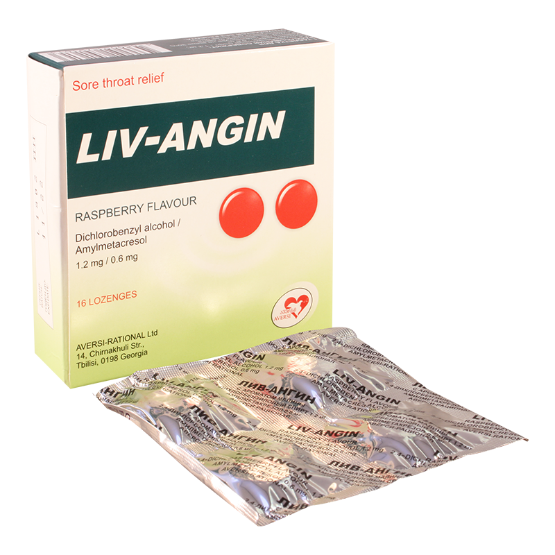 Liv-Angin 1.2 mg/0.6 mg №16 lozenges raspberry flavour